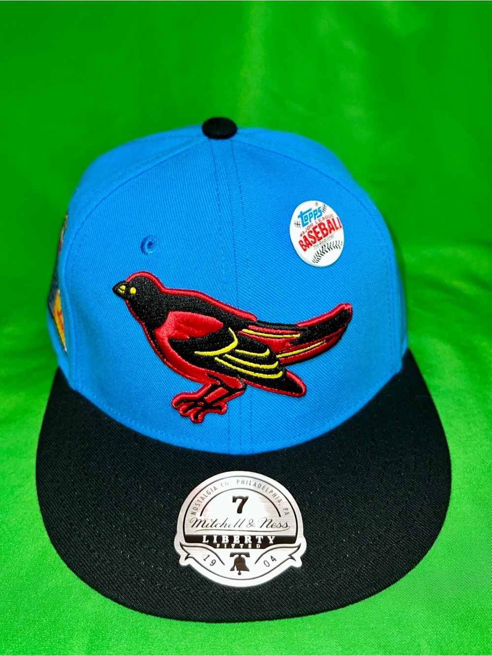 Liberty Fitted 7 Baltimore Orioles Mitchell & Ness Cooperstown Hat NWT + Pin! 🧢🔥